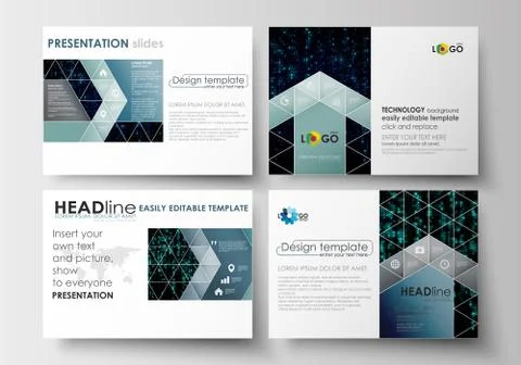 Set of business templates for presentation slides. Easy editable layouts in flat Illustrazione stock