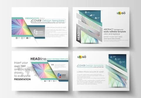 Set of business templates for presentation slides. Easy editable layouts in flat イラスト素材