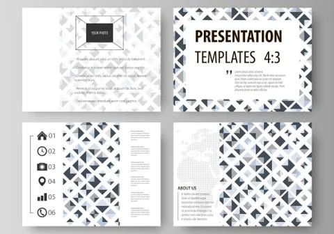 Set of business templates for presentation slides. Vector layouts in flat style Illustrazione stock