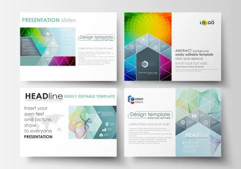 Set of business templates for presentation slides. Easy editable layouts in flat 스톡 일러스트