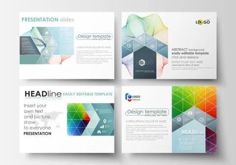 Set of business templates for presentation slides. Easy editable layouts in flat Stock Illustration