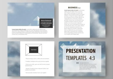 Set of business templates for presentation slides. Vector layouts in flat style 스톡 일러스트