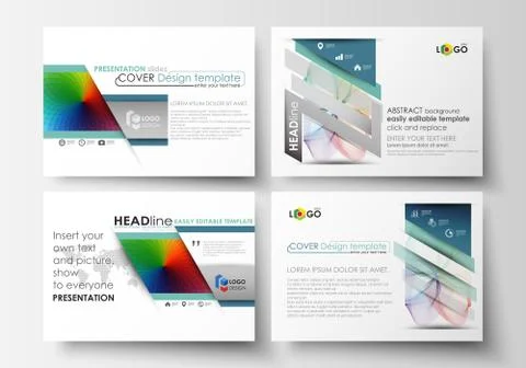 Set of business templates for presentation slides. Easy editable layouts in flat Stock Illustration