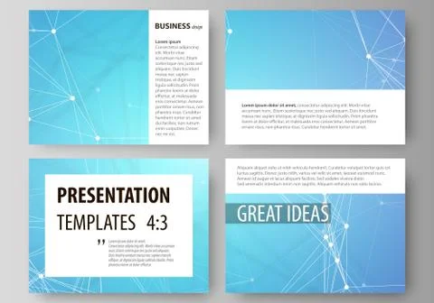 Set of business templates for presentation slides. Abstract vector layouts .. 库存插图