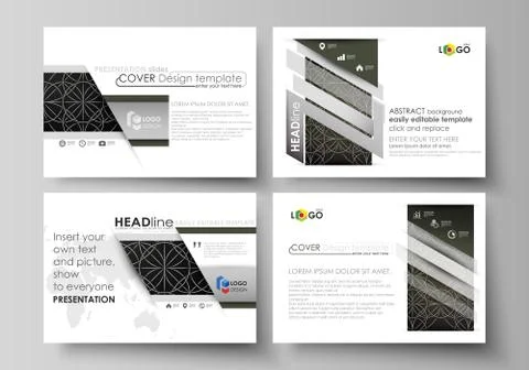 Set of business templates for presentation slides. Easy editable vector lay.. 库存插图