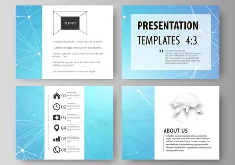 Set of business templates for presentation slides. Abstract vector layouts in Illustrazione stock