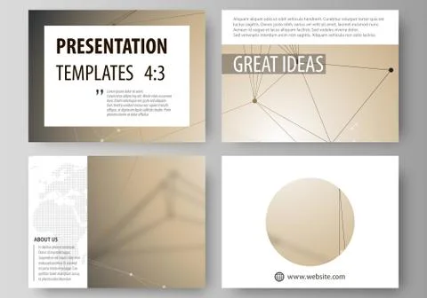 Set of business templates for presentation slides. Abstract vector layouts in Stock Illustration