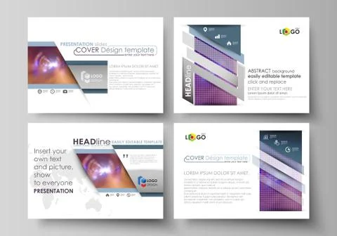 Set of business templates for presentation slides. Easy editable abstract vector Illustrazione stock