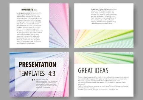 Set of business templates for presentation slides. Easy editable layouts, vector Stock Illustration