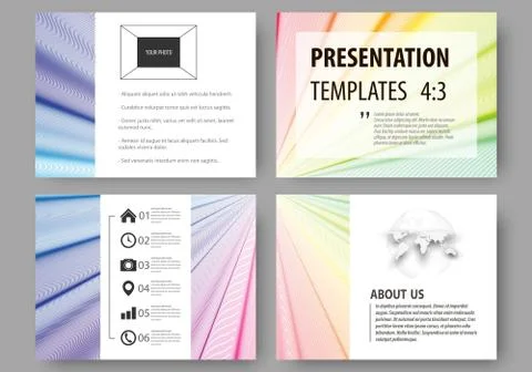 Set of business templates for presentation slides. Easy editable layouts, vector Stock Illustration