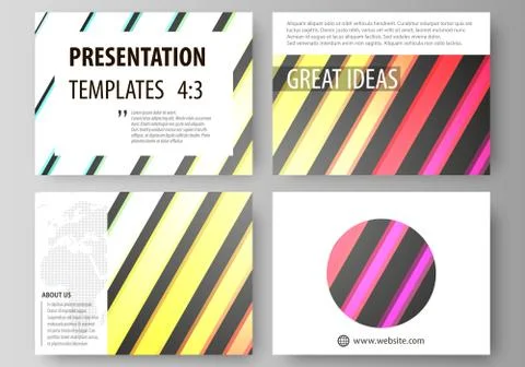 Set of business templates for presentation slides. Vector layouts in flat style Illustrazione stock