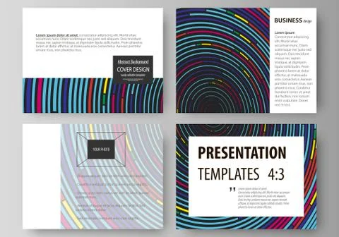 Set of business templates for presentation slides. Easy editable abstract vec Stock Illustration