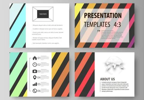 Set of business templates for presentation slides. Vector layouts in flat style Stock Illustration