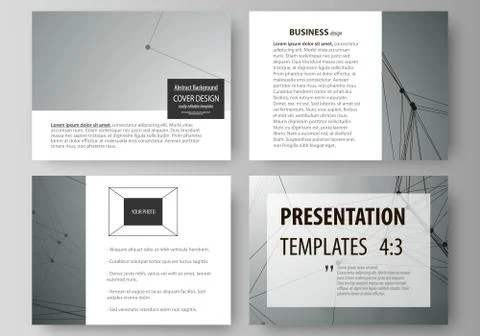 Set of business templates for presentation slides. Abstract vector layouts in 스톡 일러스트
