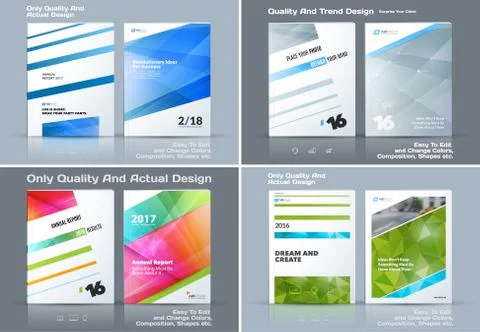 Set of Business vector template, brochure design, abstract annual report, cover Stock Illustration