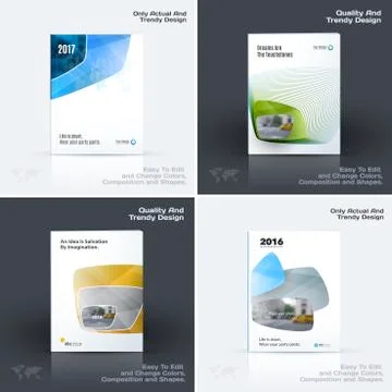 Set of Business vector template, brochure design, abstract annual report, cover Stock Illustration