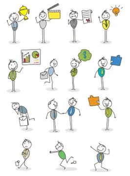Set businessman activity vector Stock Illustration
