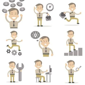 Set of Businessman Characters Stock Illustration