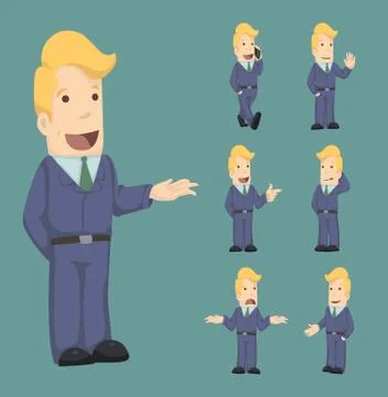 Set of businessman characters poses Stock-Illustration