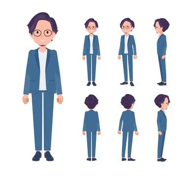 A set of businessman standing Stock Illustration