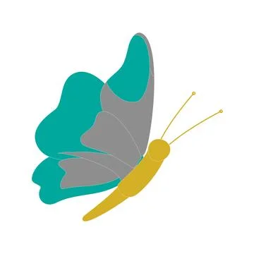 Set of butterflies of different colors and shapes Stock Illustration