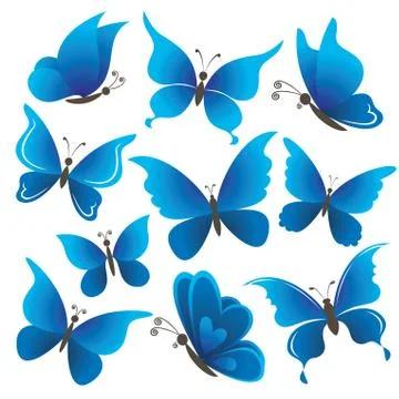 Set butterflies Stock Illustration
