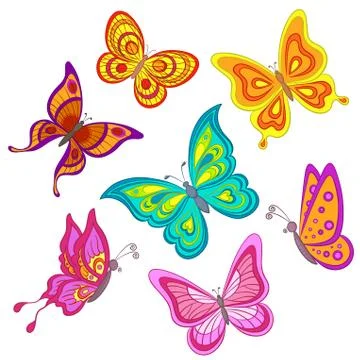 Set butterflies Stock Illustration