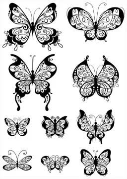 Set of butterflies. Stock Illustration