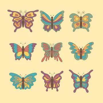 Set butterflies Stock Illustration