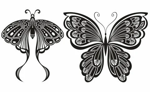 Set of butterflies isolated in vector format very easy to edit Stock Illustration