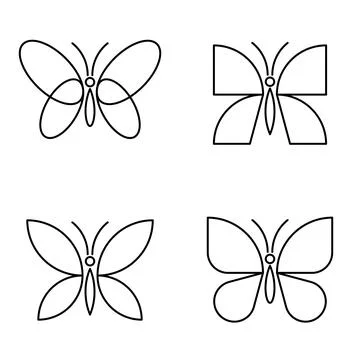 Set of Butterfly logo Stock Illustration