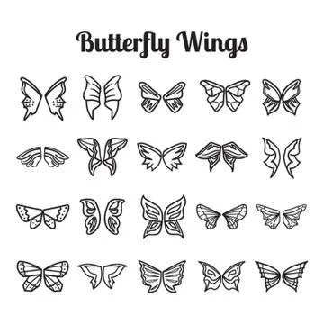 Set Of Butterfly Wings Иллюстрация