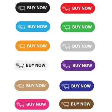 Set of button buy now on white background. Buy now button sign. Stock Illustration