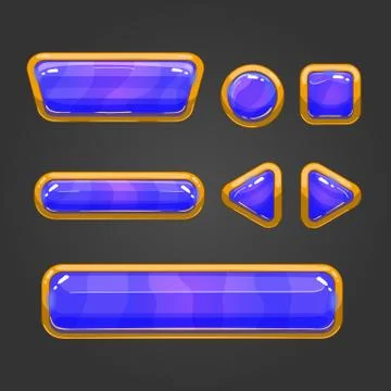 Set  button in cartoon style Illustrazione stock