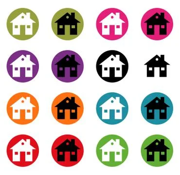 Set button house icons for your design Stock Illustration