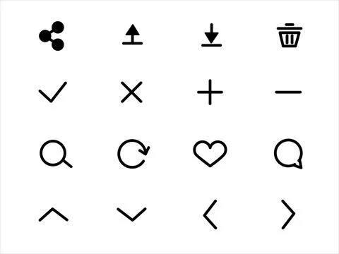 Set of button with icon for website Stock Illustration