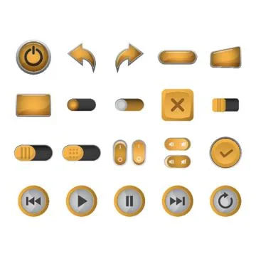 Set Of Button Icons Illustrazione stock