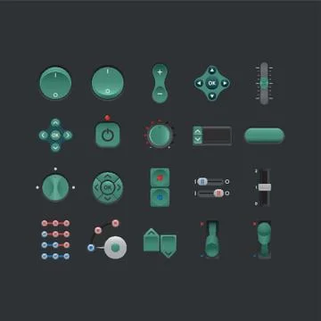 Set Of Button Icons Stock Illustration