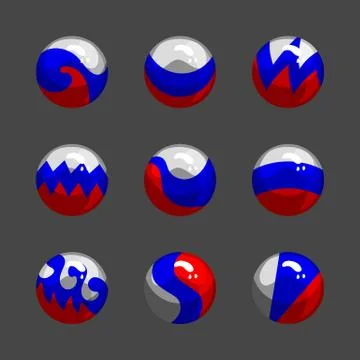 Set with button in russian color Stock Illustration