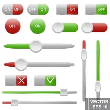 Set the button to turn it off. Volume control. Isolated on white background.  Stock Illustration