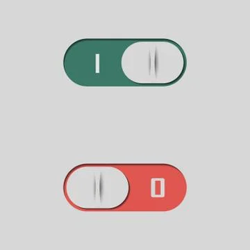 A set of buttons and switches, vector illustration. Stockillustratie