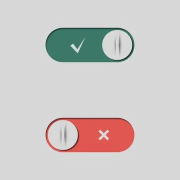 A set of buttons and switches, vector illustration. Illustrazione stock