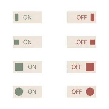 A set of buttons and switches, vector illustration. Stockillustratie