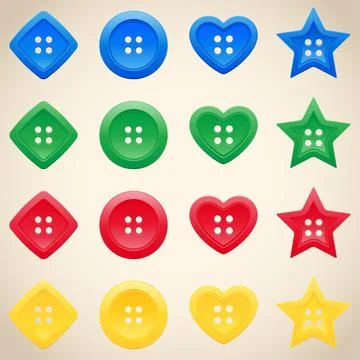 Set of buttons in different colors Stock Illustration