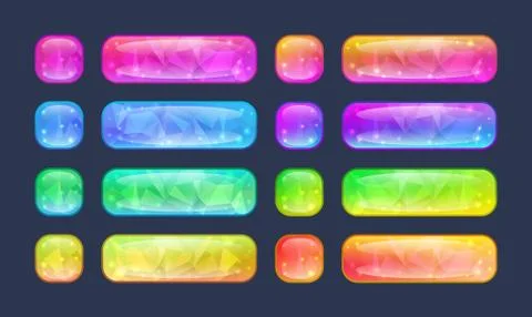 Set of buttons for game or web design. Stock Illustration