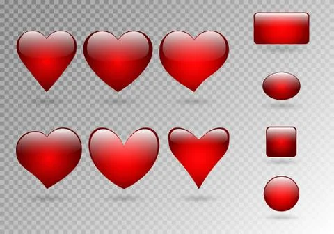 Set of buttons of hearts Stock Illustration