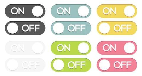 Set of on - off buttons Stock Illustration