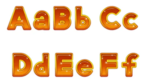 Set of Buttons, Letters, Seamless Loop, A-F Stock Footage 52629080