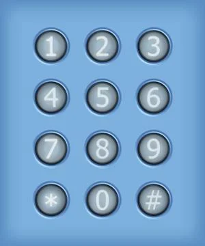 Set of buttons with number Illustrazione stock