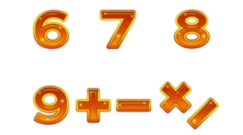 Set of Buttons, Numbers and Signs, Seamless Loop Stock Footage 52636699